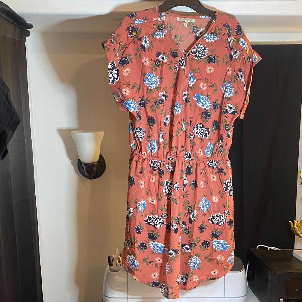 Speed Control Floral Mini Dress in Coral